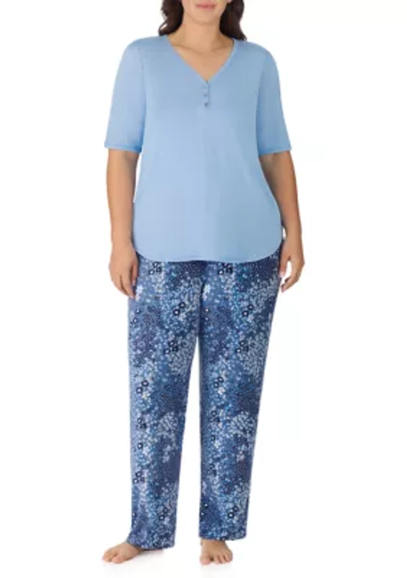 Plus 3/4 Sleeve Pajama Set