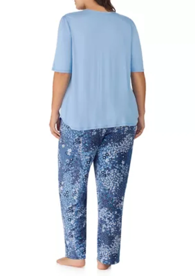 Plus 3/4 Sleeve Pajama Set