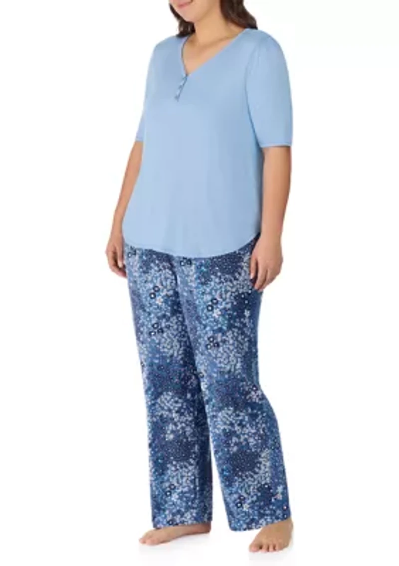 Plus 3/4 Sleeve Pajama Set