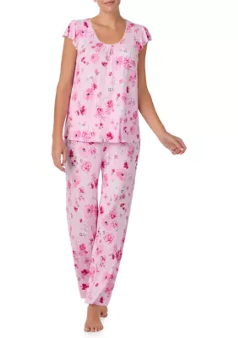 Women's Short Flutter Sleeve and Pant Set