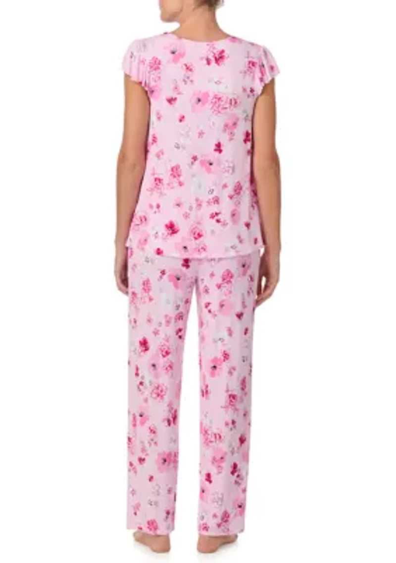 Women's Short Flutter Sleeve and Pant Set