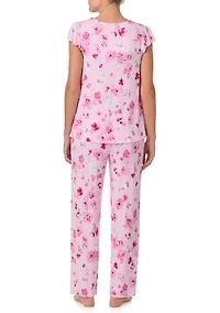 Women's Short Flutter Sleeve and Pant Set