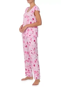 Women's Short Flutter Sleeve and Pant Set