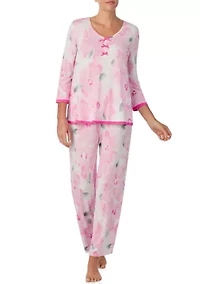 Three-Quarter Sleeve and Ankle Pant Sleep Set
