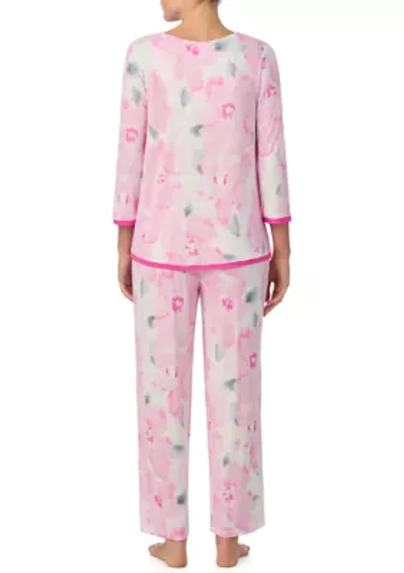 Three-Quarter Sleeve and Ankle Pant Sleep Set