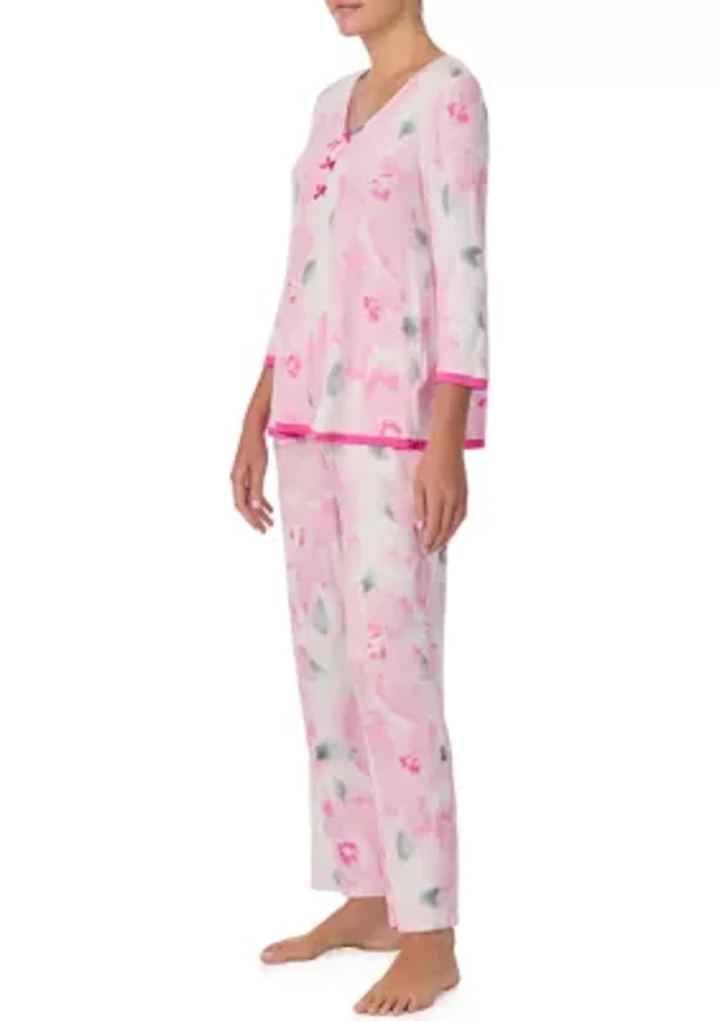 Three-Quarter Sleeve and Ankle Pant Sleep Set