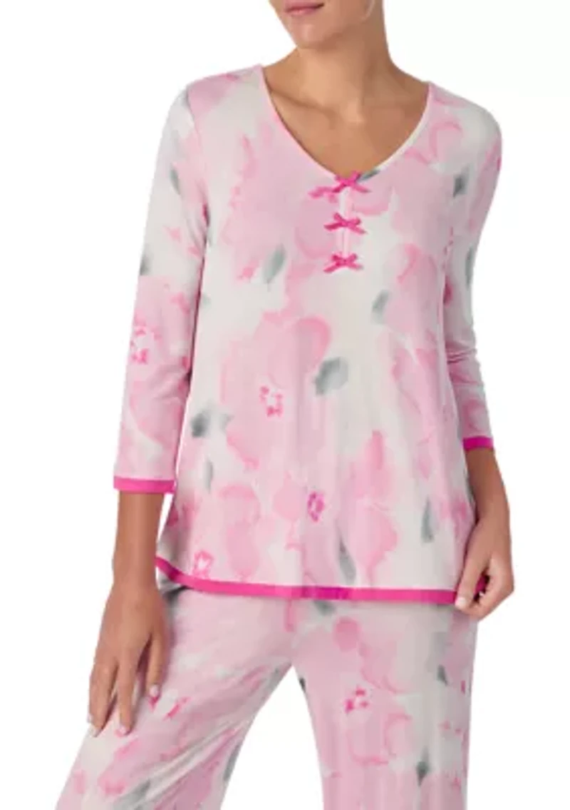 Three-Quarter Sleeve and Ankle Pant Sleep Set