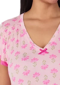 Women's Short Sleeve Top and Cropped Pants Set