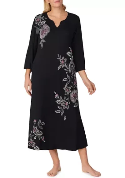 Women's Long Placed Floral Tunic Night Gown