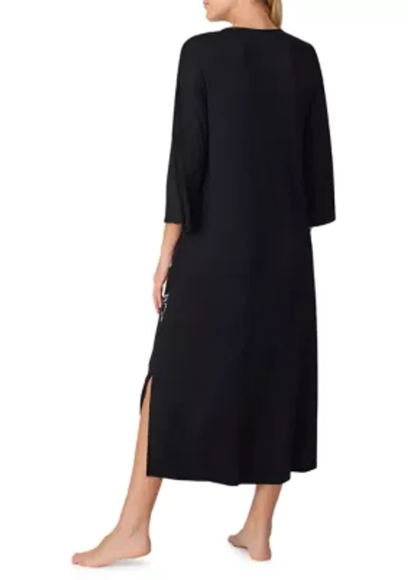 Women's Long Placed Floral Tunic Night Gown