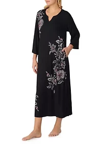 Women's Long Placed Floral Tunic Night Gown
