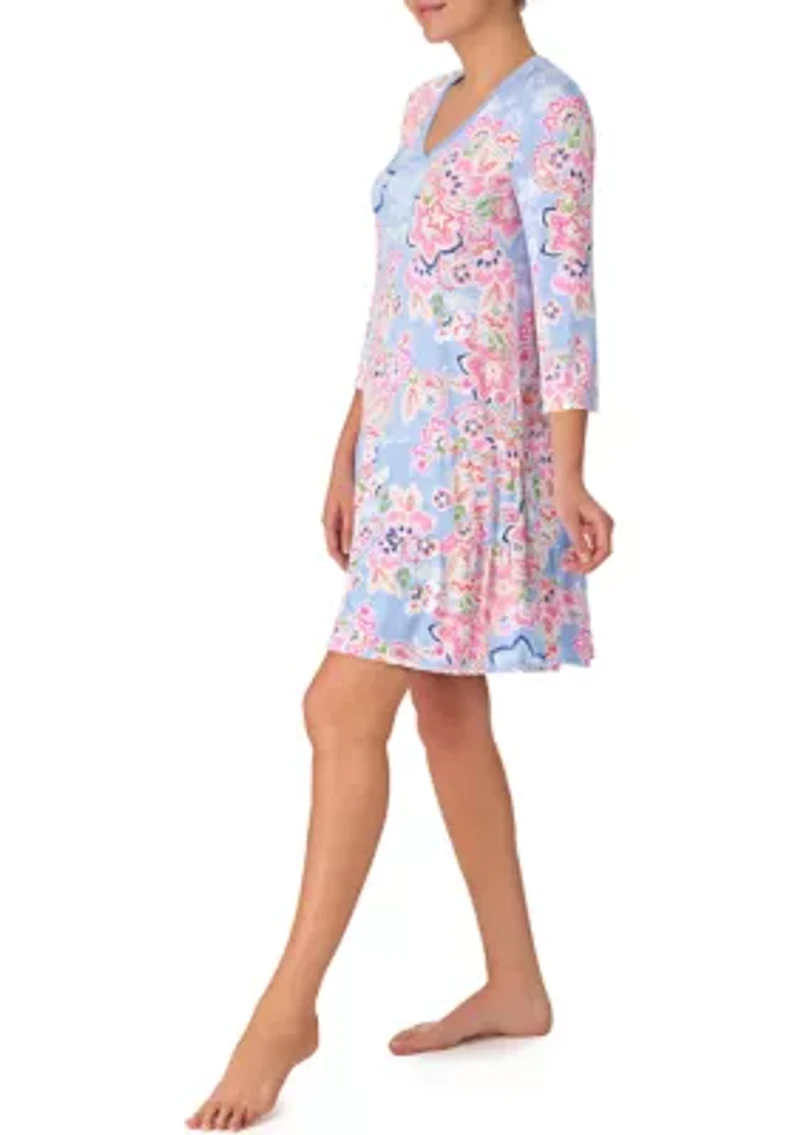 Women's 3/4 Sleeve Tunic Nightgown