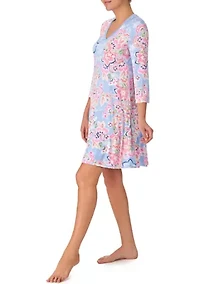 Women's 3/4 Sleeve Tunic Nightgown