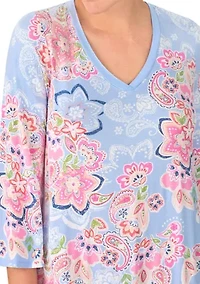 Women's 3/4 Sleeve Tunic Nightgown