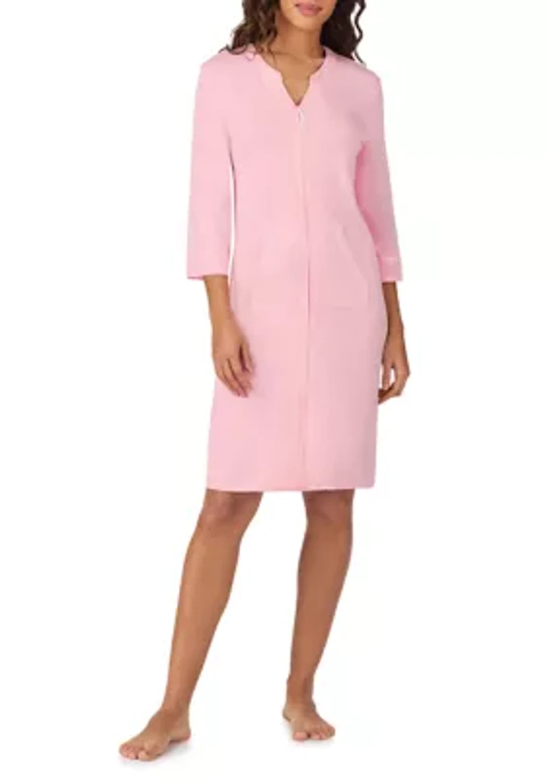 3/4 Sleeve Zip Robe