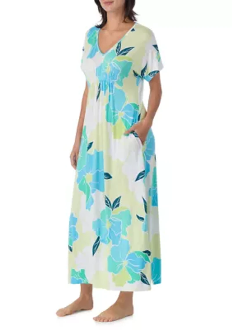 Women's Short Sleeve Long Tunic Nightgown