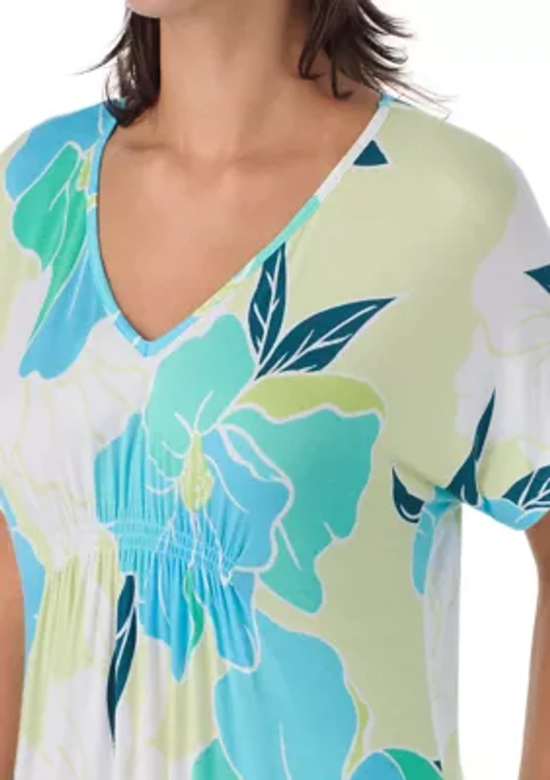 Women's Short Sleeve Long Tunic Nightgown