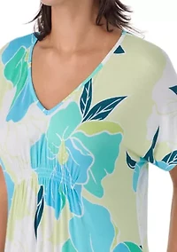 Women's Short Sleeve Long Tunic Nightgown