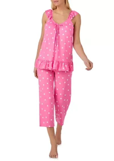 Women's Ruffle Sleeve & Cropped Pants PJ Set
