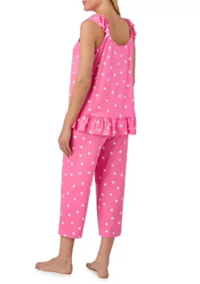 Women's Ruffle Sleeve & Cropped Pants PJ Set