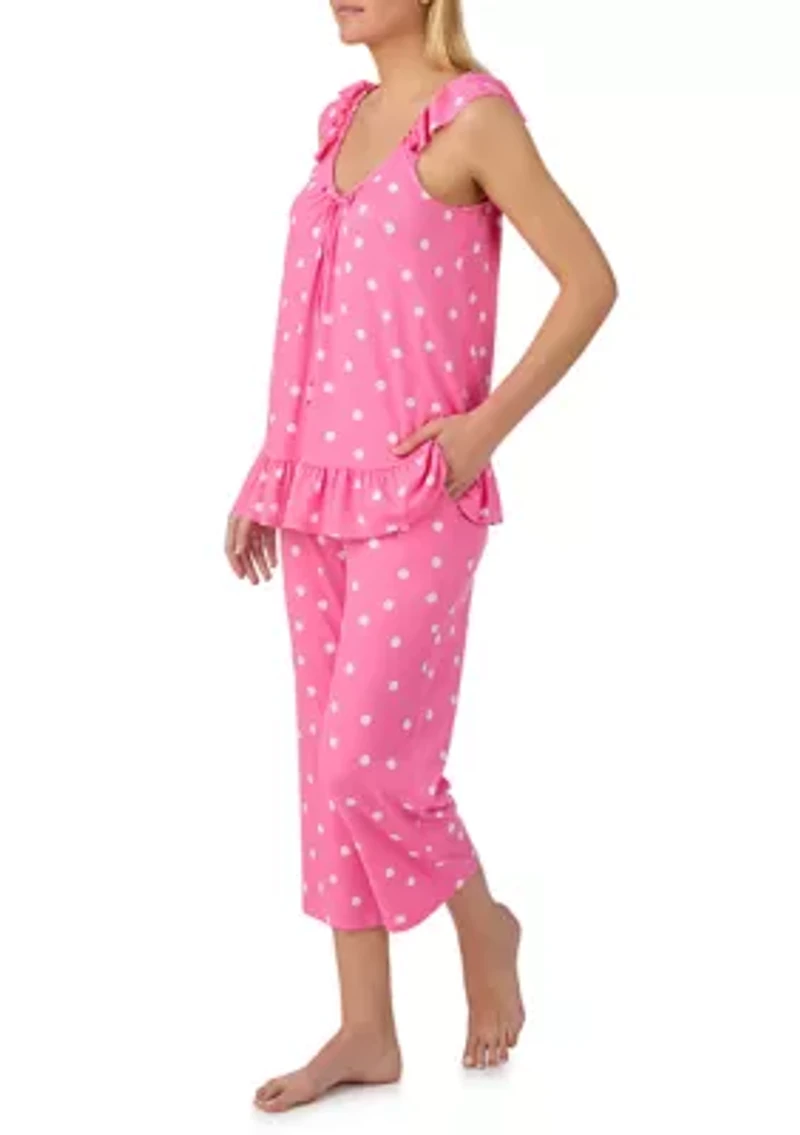 Women's Ruffle Sleeve & Cropped Pants PJ Set