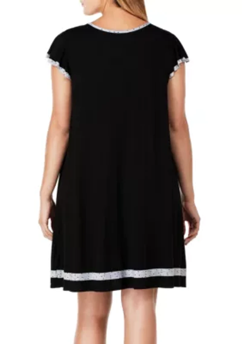 Plus Flutter Sleeve Sleep Chemise