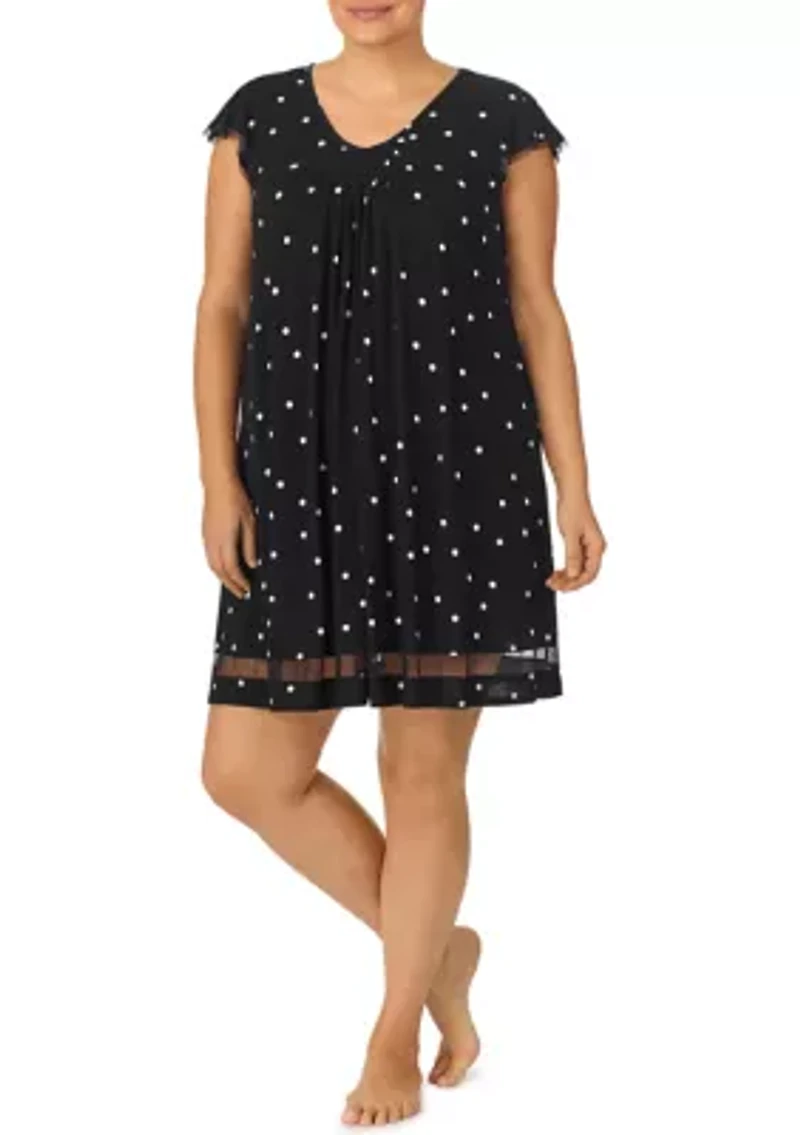 Plus Flutter Sleeve Sleep Chemise