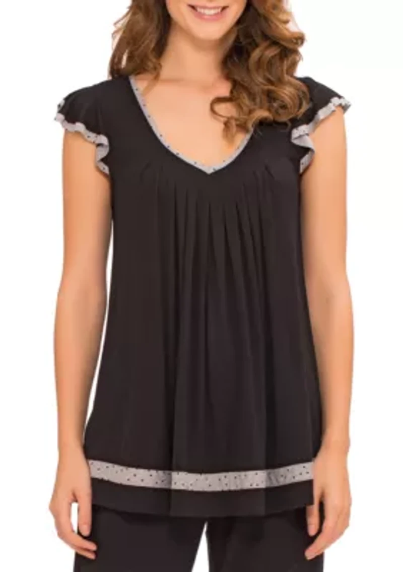 Plus Flutter Sleeve Top