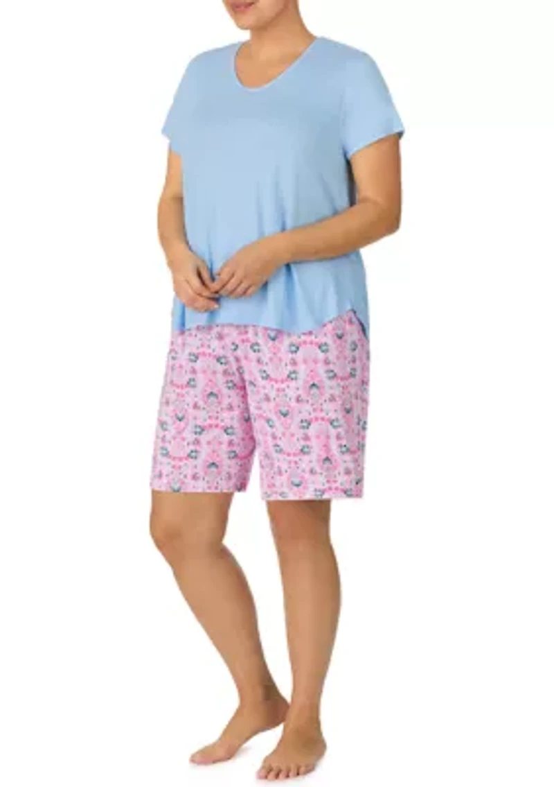 Plus Printed Pajama Set