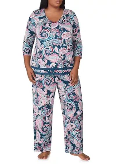 Plus Printed Pajama Set