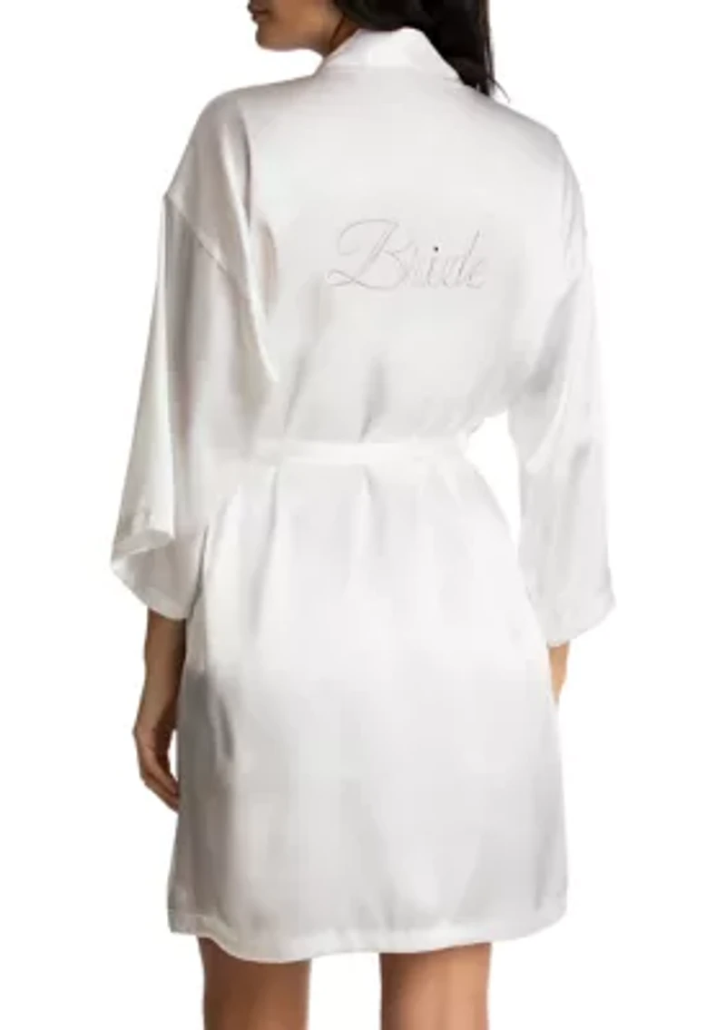 Women's Bride 3 Piece Robe and Shorts Set