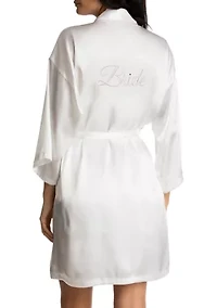 Women's Bride 3 Piece Robe and Shorts Set