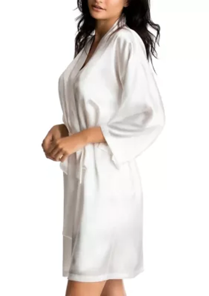 Women's Bride 3 Piece Robe and Shorts Set