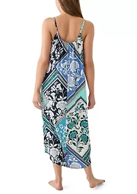 Women's Printed Knit Midi Nightgown