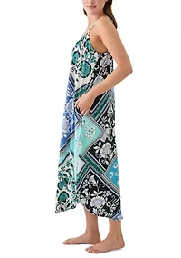 Women's Printed Knit Midi Nightgown