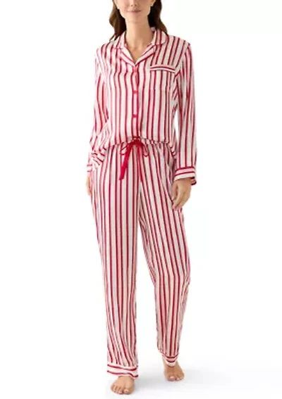 Women's Festive Satin Pajama Set
