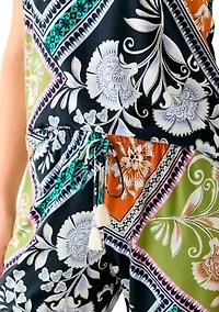 Women's Satin Cropped Printed Pajama Set