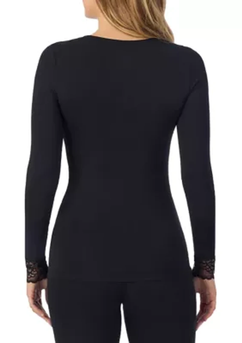 Women's Softwear with Stretch Lace Long Sleeve V-Neck Shirt