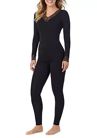 Women's Softwear with Stretch Lace Long Sleeve V-Neck Shirt