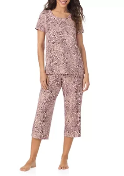 Short Sleeve Top and Cropped Pants Pajama Set
