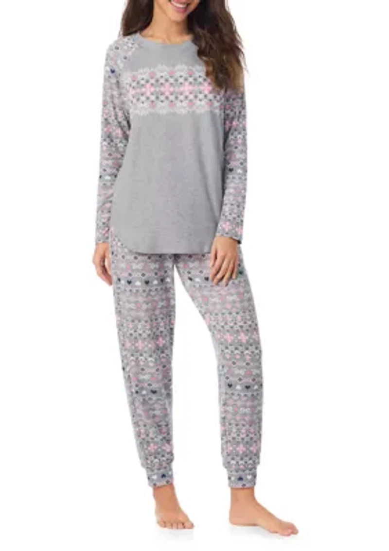 Crew Neck Top and Joggers Pajama Set