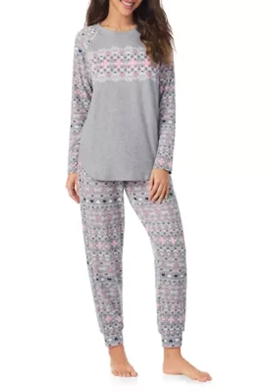 Crew Neck Top and Joggers Pajama Set