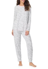 Crew Neck Top and Joggers Pajama Set