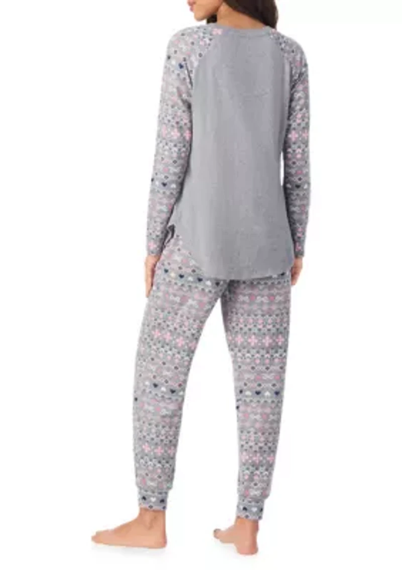 Crew Neck Top and Joggers Pajama Set