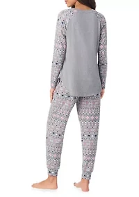 Crew Neck Top and Joggers Pajama Set
