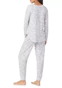 Crew Neck Top and Joggers Pajama Set