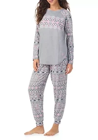 Crew Neck Top and Joggers Pajama Set