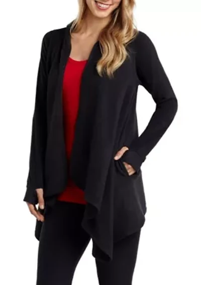 Women's Fleecewear with Stretch Long Sleeve Hooded Wrap