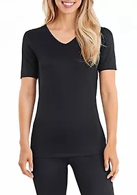 Women's Softwear Lace Edge Short Sleeve V-Neck Top