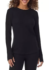 Women's Cozy Stretch Thermal Long Sleeve Crew Neck Top